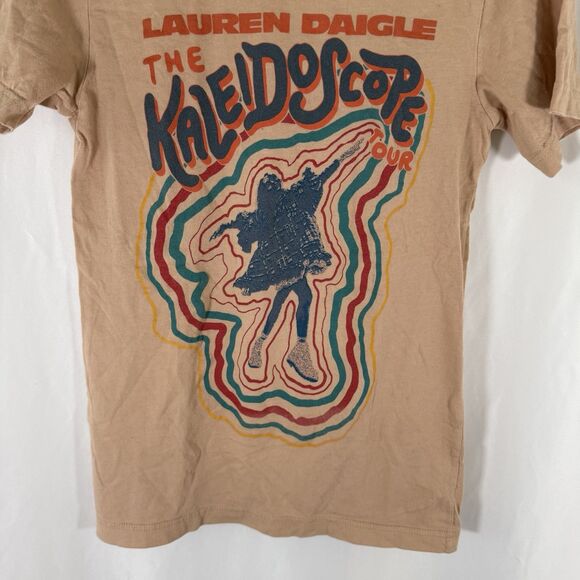 Lauren Daigle Shirt Women's XS Tan Graphic Print The Kaleidoscope Tour Short Slv - Picture 3 of 8